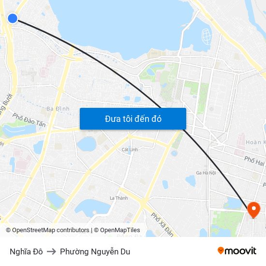 Nghĩa Đô to Phường Nguyễn Du map
