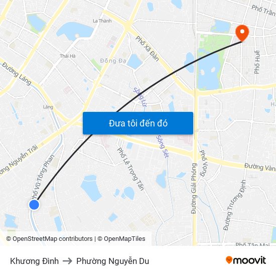Khương Đình to Phường Nguyễn Du map