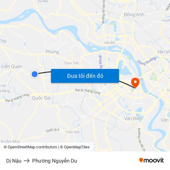 Dị Nậu to Phường Nguyễn Du map