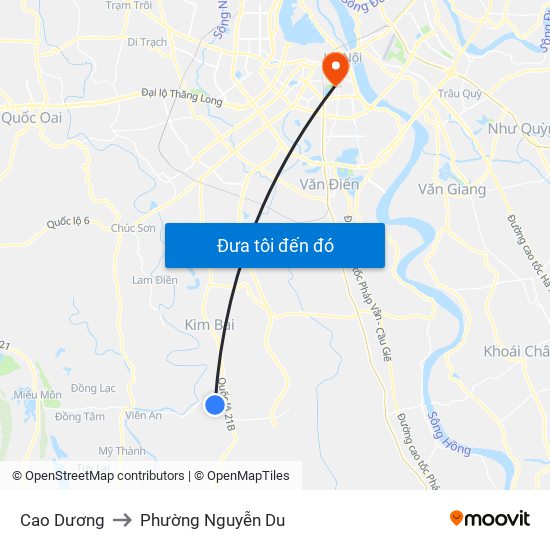 Cao Dương to Phường Nguyễn Du map