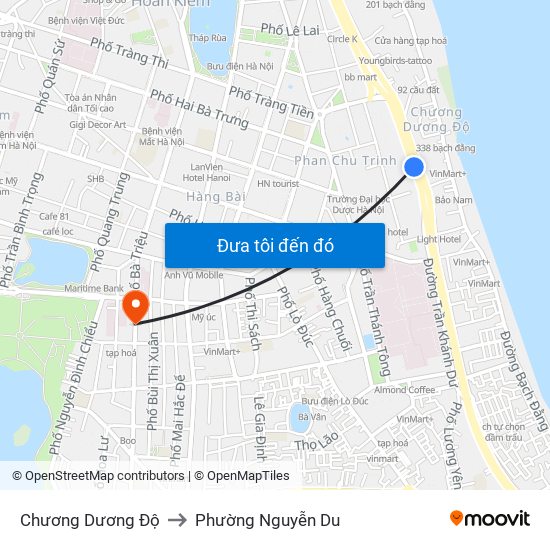 Chương Dương Độ to Phường Nguyễn Du map