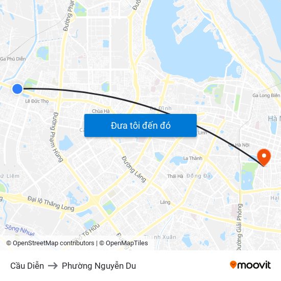 Cầu Diễn to Phường Nguyễn Du map