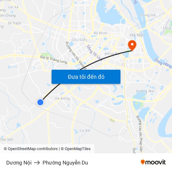 Dương Nội to Phường Nguyễn Du map