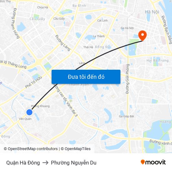 Quận Hà Đông to Phường Nguyễn Du map