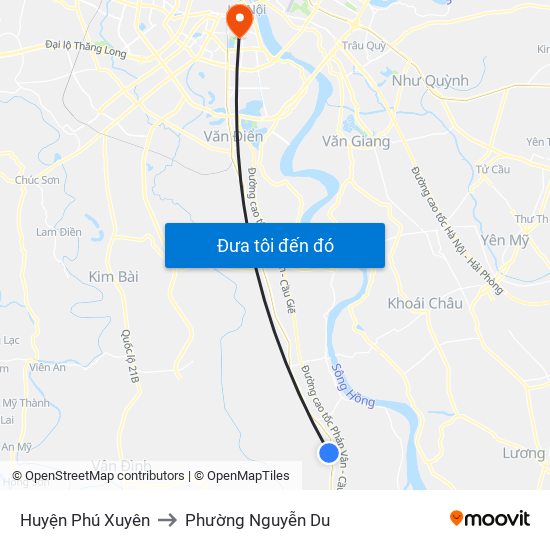 Huyện Phú Xuyên to Phường Nguyễn Du map