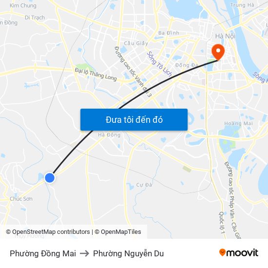 Phường Đồng Mai to Phường Nguyễn Du map