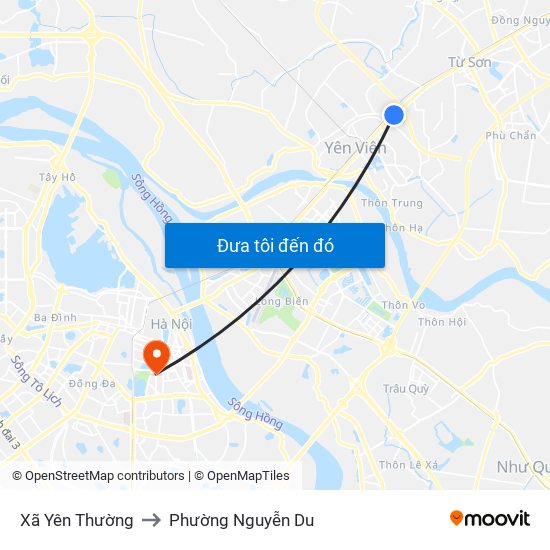Xã Yên Thường to Phường Nguyễn Du map