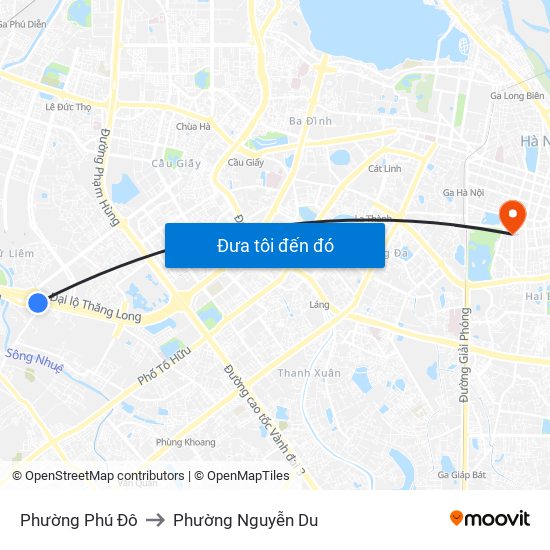 Phường Phú Đô to Phường Nguyễn Du map