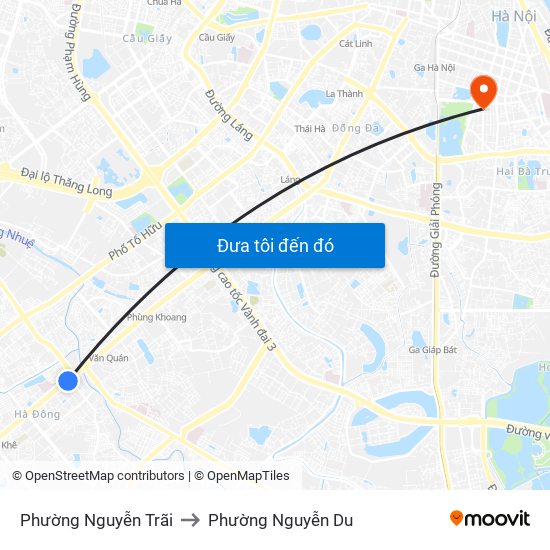 Phường Nguyễn Trãi to Phường Nguyễn Du map