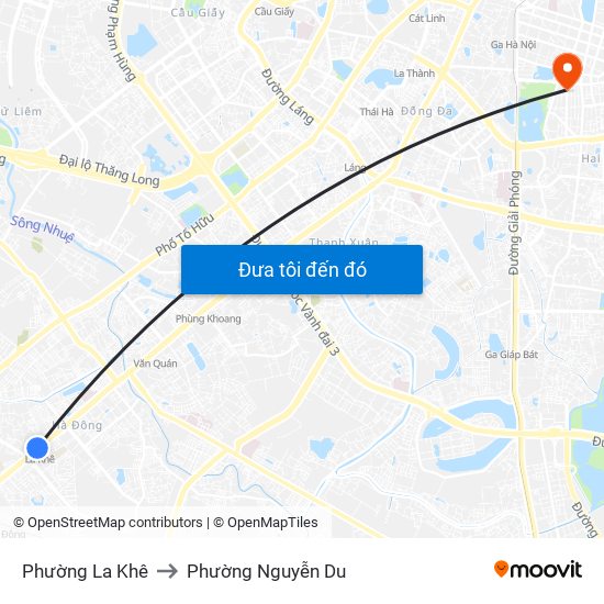 Phường La Khê to Phường Nguyễn Du map