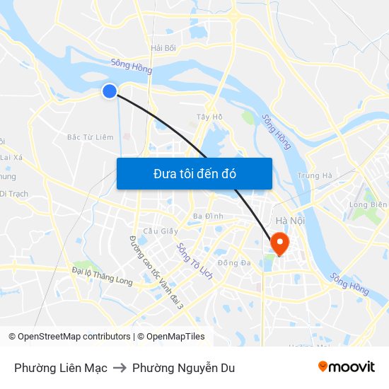 Phường Liên Mạc to Phường Nguyễn Du map