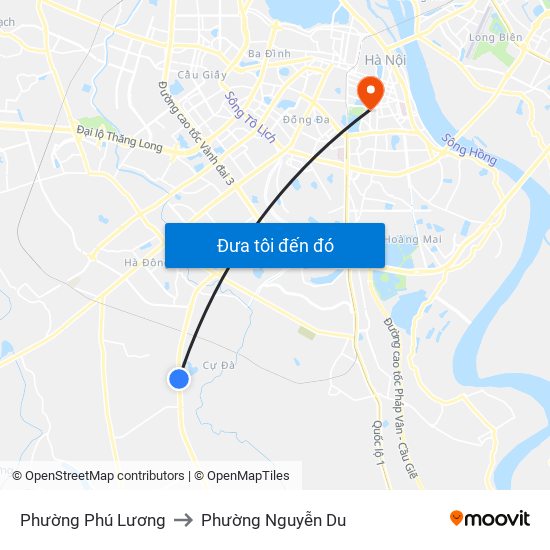 Phường Phú Lương to Phường Nguyễn Du map