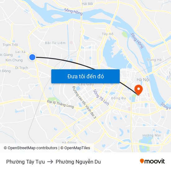 Phường Tây Tựu to Phường Nguyễn Du map