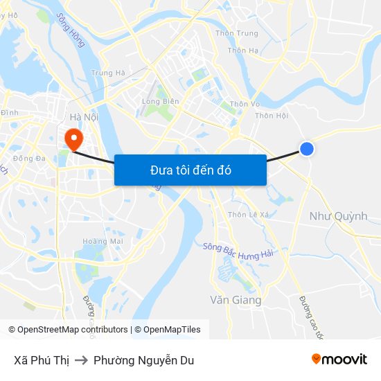 Xã Phú Thị to Phường Nguyễn Du map