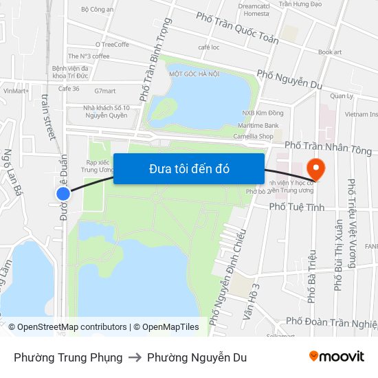 Phường Trung Phụng to Phường Nguyễn Du map