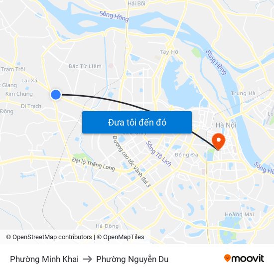 Phường Minh Khai to Phường Nguyễn Du map