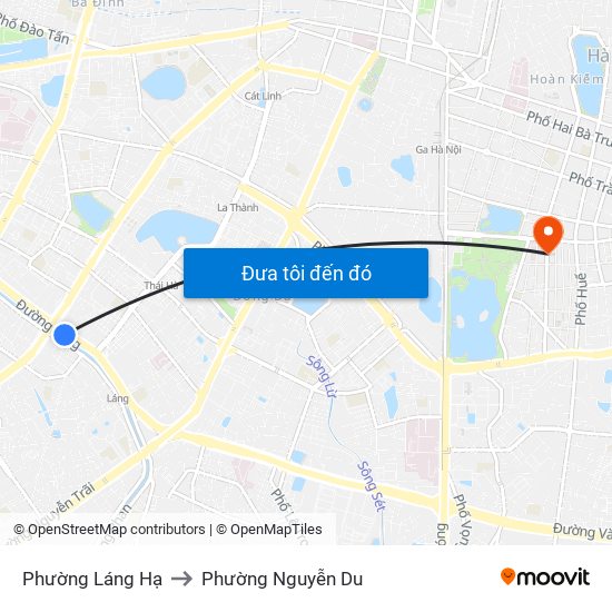 Phường Láng Hạ to Phường Nguyễn Du map