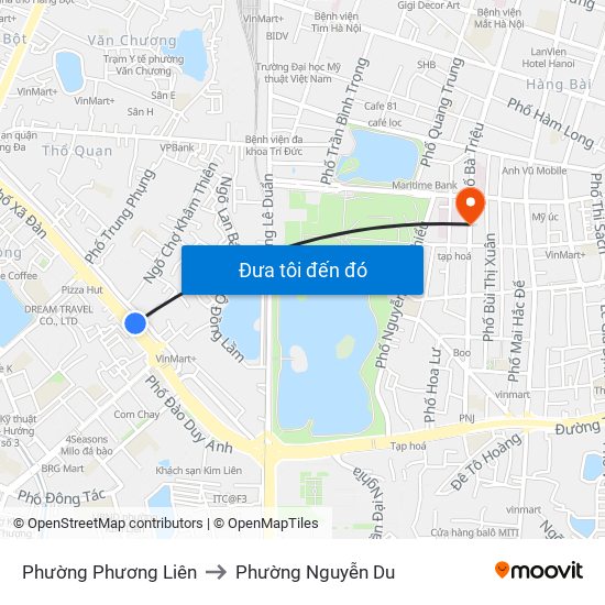 Phường Phương Liên to Phường Nguyễn Du map