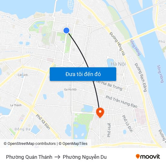 Phường Quán Thánh to Phường Nguyễn Du map