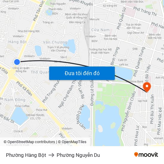 Phường Hàng Bột to Phường Nguyễn Du map