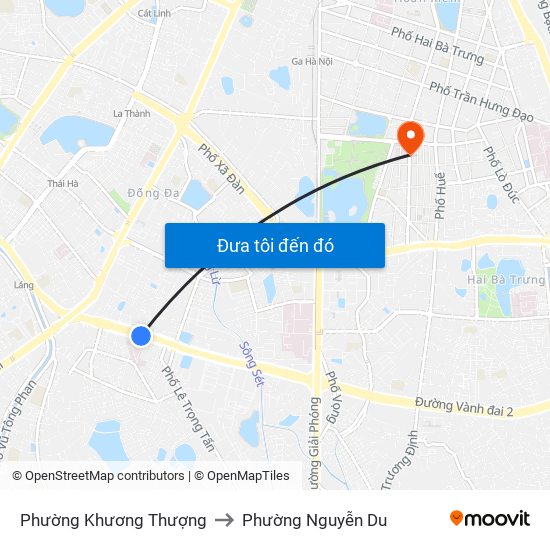 Phường Khương Thượng to Phường Nguyễn Du map