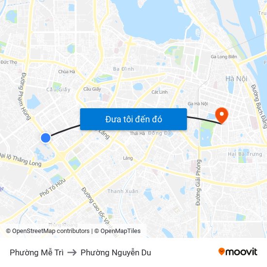 Phường Mễ Trì to Phường Nguyễn Du map