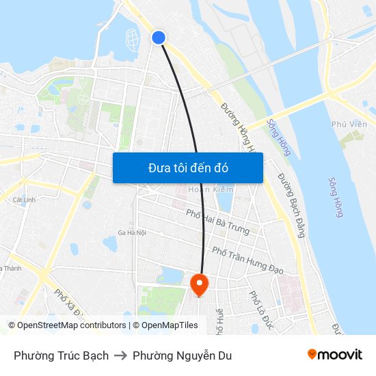 Phường Trúc Bạch to Phường Nguyễn Du map