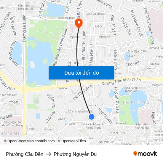 Phường Cầu Dền to Phường Nguyễn Du map