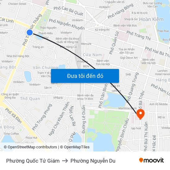 Phường Quốc Tử Giám to Phường Nguyễn Du map