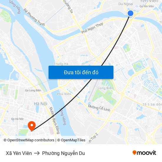 Xã Yên Viên to Phường Nguyễn Du map