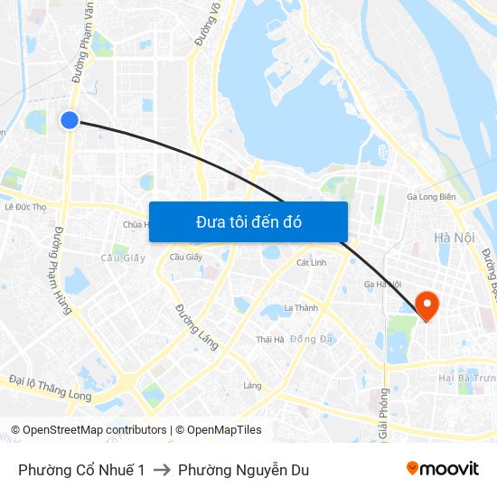 Phường Cổ Nhuế 1 to Phường Nguyễn Du map