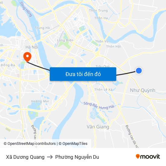Xã Dương Quang to Phường Nguyễn Du map