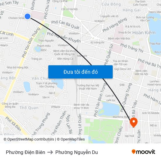 Phường Điện Biên to Phường Nguyễn Du map