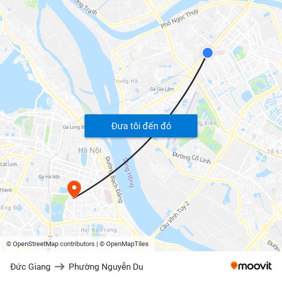 Đức Giang to Phường Nguyễn Du map