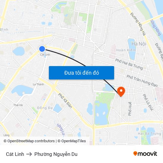 Cát Linh to Phường Nguyễn Du map