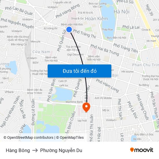 Hàng Bông to Phường Nguyễn Du map