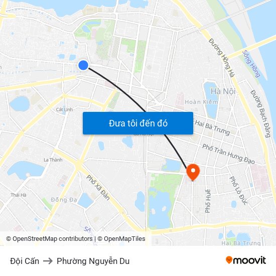 Đội Cấn to Phường Nguyễn Du map