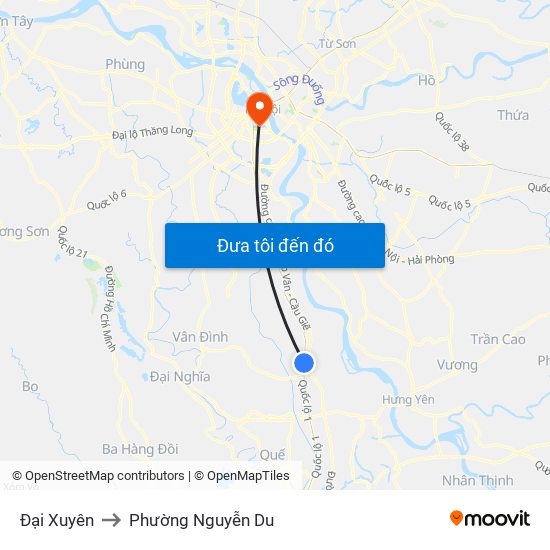 Đại Xuyên to Phường Nguyễn Du map