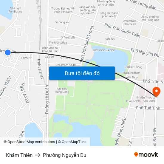 Khâm Thiên to Phường Nguyễn Du map