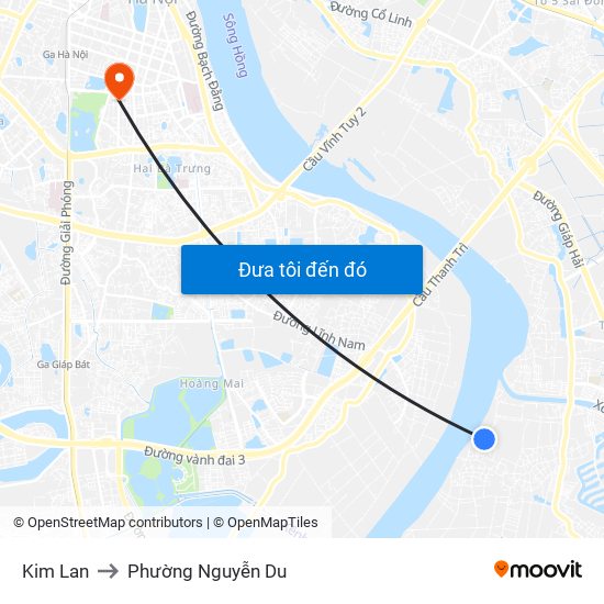 Kim Lan to Phường Nguyễn Du map