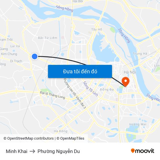 Minh Khai to Phường Nguyễn Du map