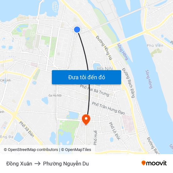 Đồng Xuân to Phường Nguyễn Du map