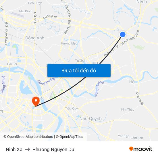 Ninh Xá to Phường Nguyễn Du map