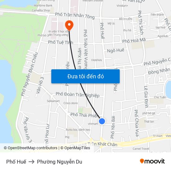 Phố Huế to Phường Nguyễn Du map