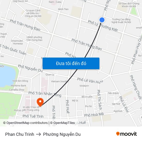 Phan Chu Trinh to Phường Nguyễn Du map