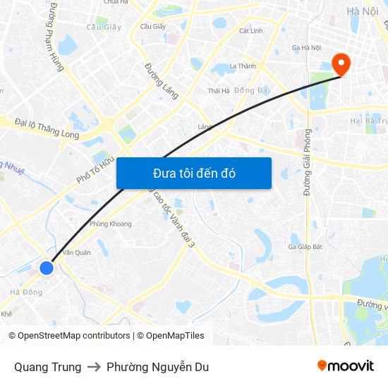 Quang Trung to Phường Nguyễn Du map