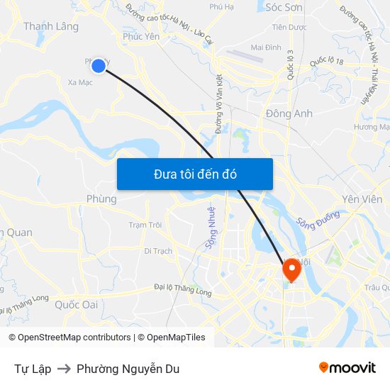 Tự Lập to Phường Nguyễn Du map