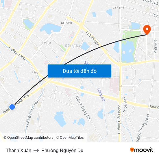 Thanh Xuân to Phường Nguyễn Du map