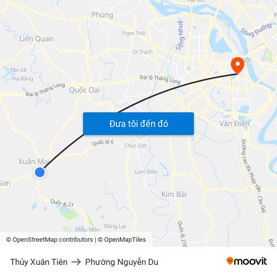 Thủy Xuân Tiên to Phường Nguyễn Du map