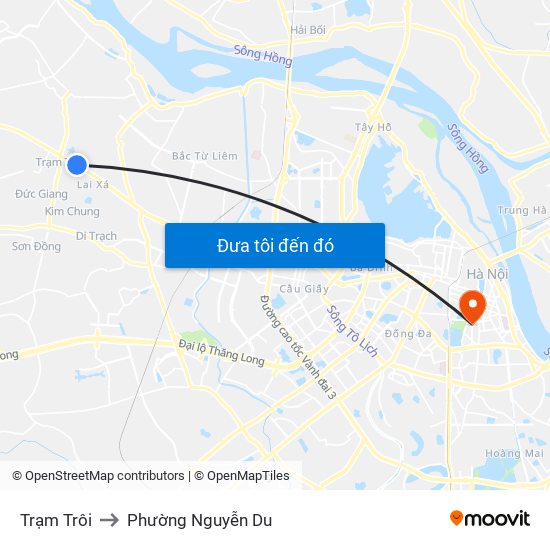 Trạm Trôi to Phường Nguyễn Du map